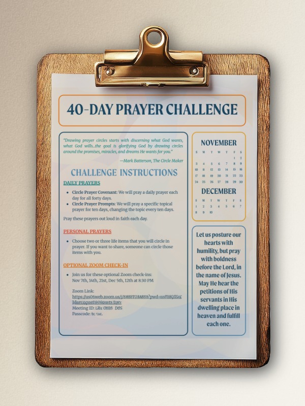40 day prayer challenge template